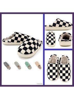 Fuzzy Plush Fleece Lined Slippers Memory Foam Indoor Outdoor House Shoes